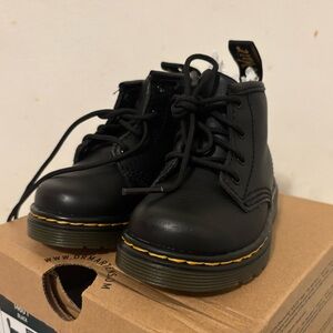 Dr. Martens Black Leather Lace-Up Boots Baby